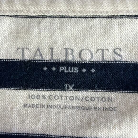 Talbots 1X Stripe Joy Wreath Crewneck Tee Long Sleeve Top Women’s Christmas XL - Picture 8 of 12